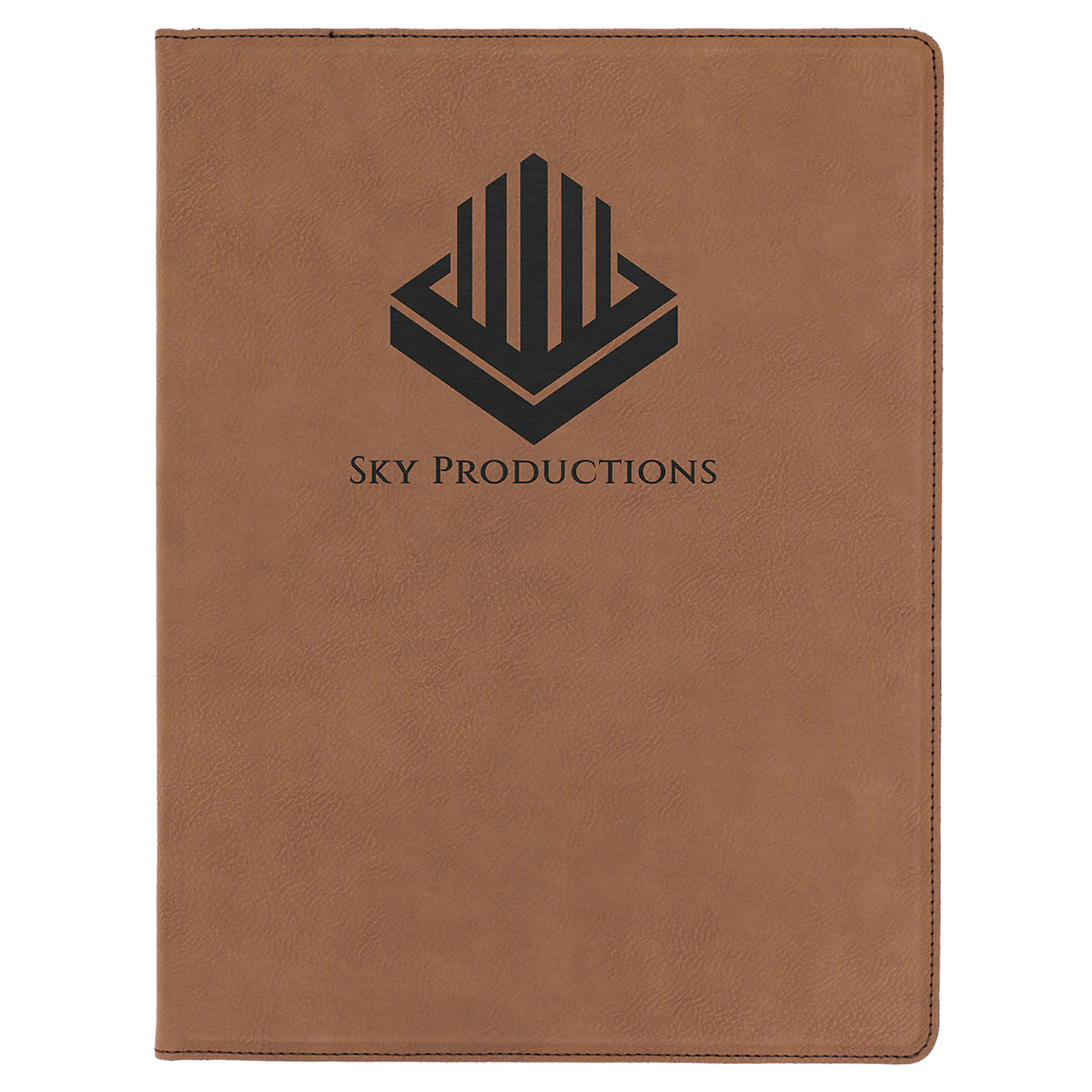 Dark Brown Leatherette Portfolio with Custom Logo or Design – 9 1/2" x 12"