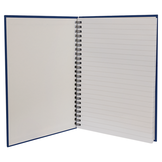 Black Spiral Notebook with Custom Silver Logo or Design – 5 1/2" x 8 1/2"