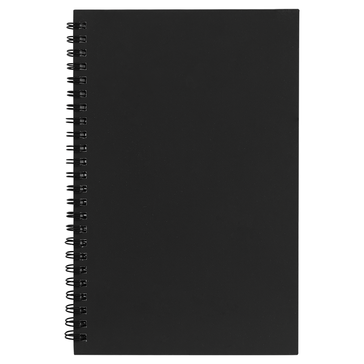 Black Spiral Notebook with Custom Silver Logo or Design – 5 1/2" x 8 1/2"