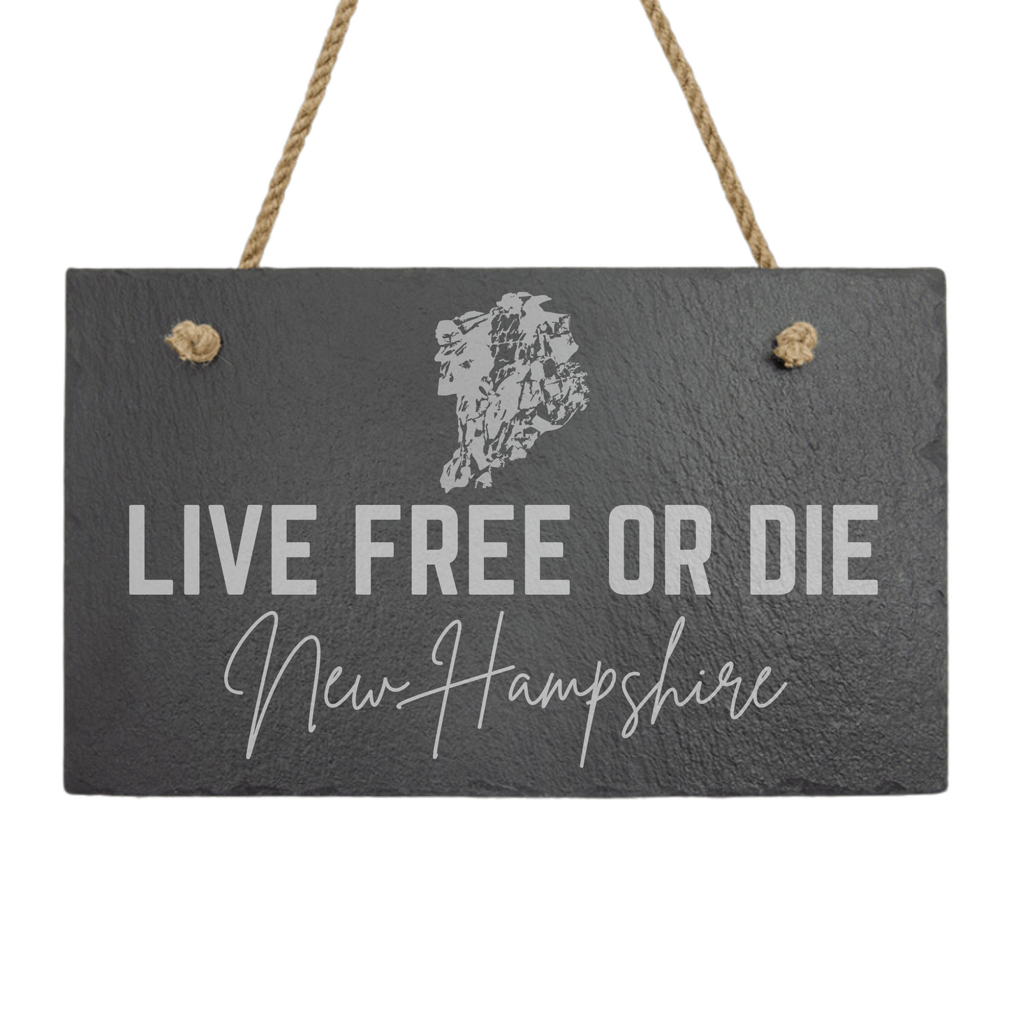 Old Man of the Mountain – Live Free or Die New Hampshire Slate Sign