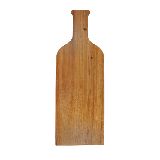 Wine Bottle-Shaped Acacia Wood & Slate Charcuterie Board – with Serving Tools (Your logo or design)