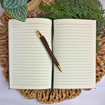 Custom Engraved Leatherette Guest Book – Welcome to Our Retreat Collection