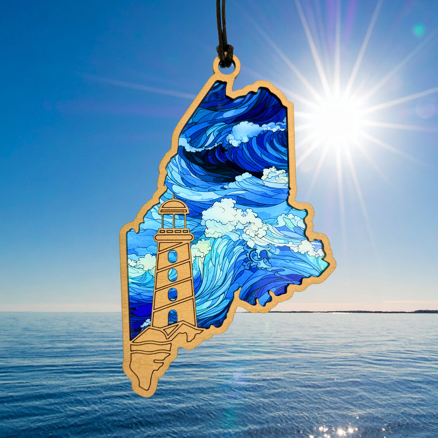 Maine Lighthouse Suncatcher - 5” Window Decor