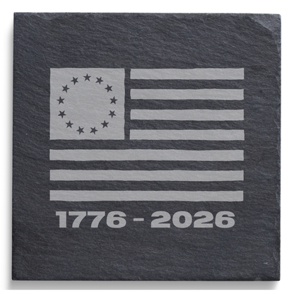 USA 250 Slate Coaster Collection – Patriotic American Heritage Coasters