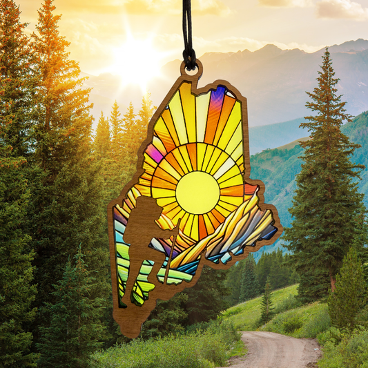 Maine Suncatcher - Hiking - 5” Window Decor