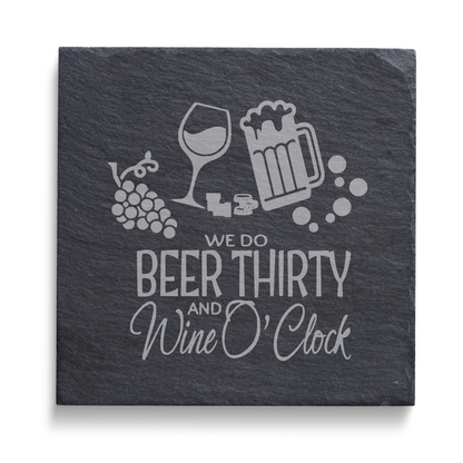 Slate Coaster - Beer and Wine Lovers (Various Designs)