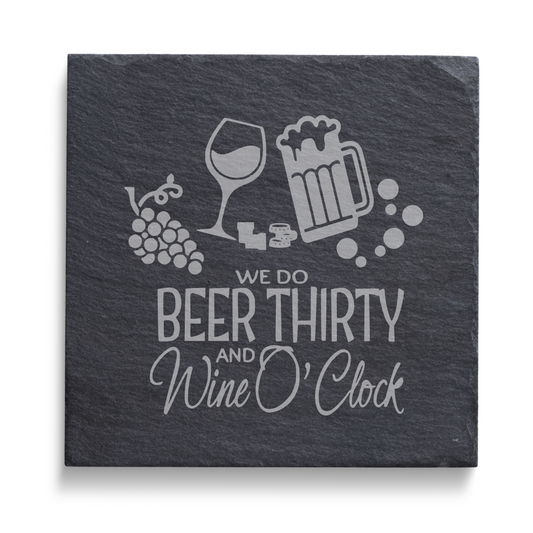 Slate Coaster - Beer and Wine Lovers (Various Designs)