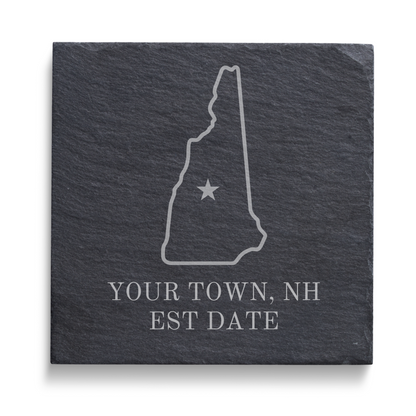 Slate Coaster - State & Town (Customizable)