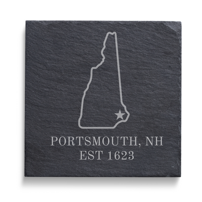 Slate Coaster - State & Town (Customizable)