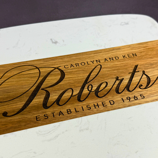 Marble & Wood Charcuterie Board with Utensils