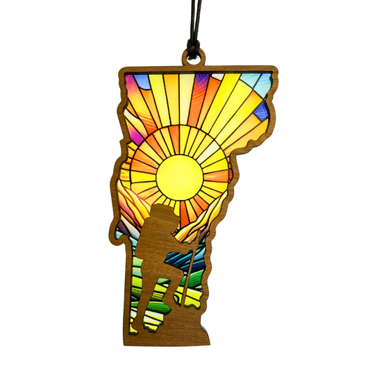 Vermont Hiker Suncatcher – 5” Handcrafted