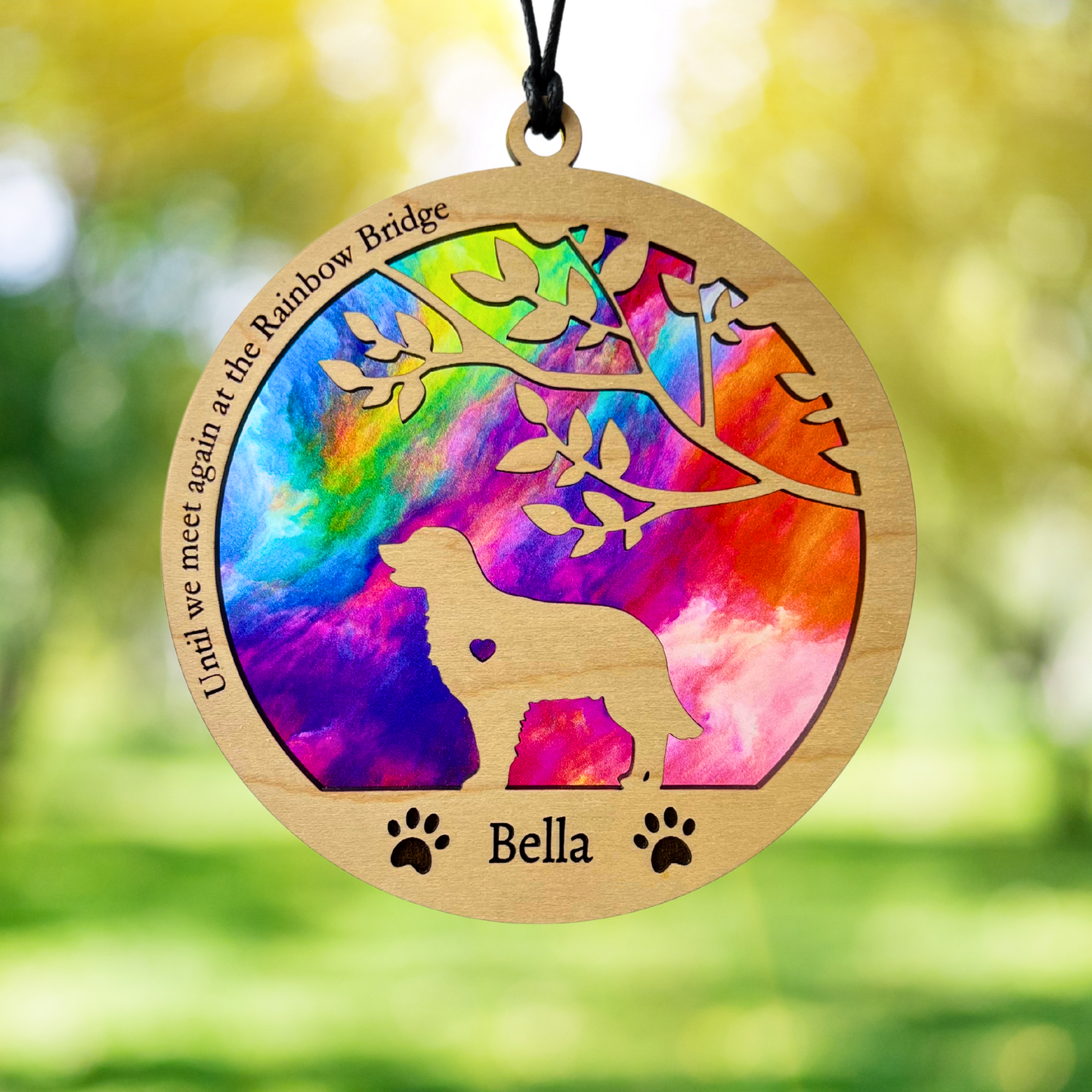 Dog Memorial Suncatcher - Rainbow Bridge