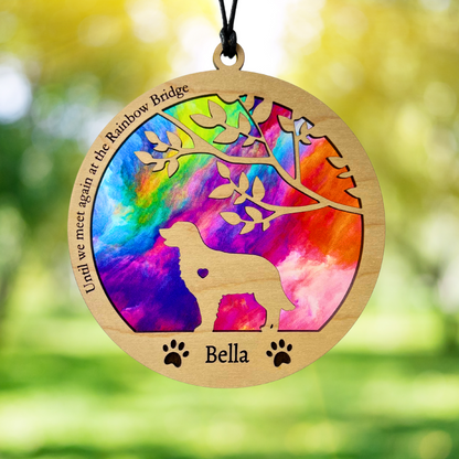 Dog Memorial Suncatcher - Rainbow Bridge