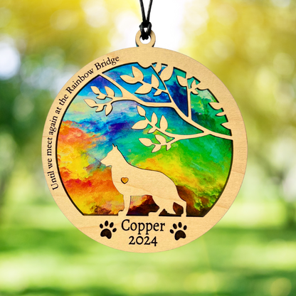 Dog Memorial Suncatcher - Rainbow Bridge