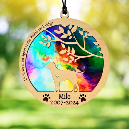 Dog Memorial Suncatcher - Rainbow Bridge
