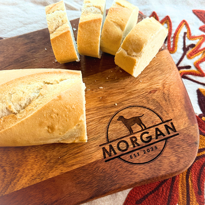 Rustic Acacia Serving Board — Dog Edition