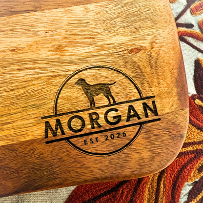 Rustic Acacia Serving Board — Dog Edition
