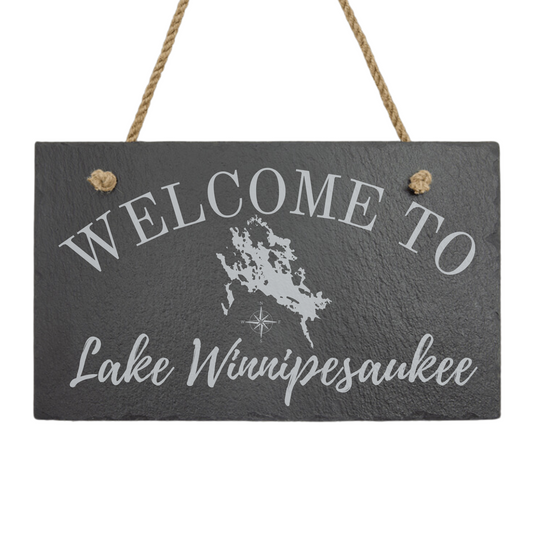 Welcome to the Lake – Custom New Hampshire Lake Slate Sign