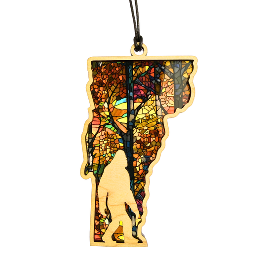 Vermont Bigfoot Suncatcher – 5” Handcrafted Window Decor