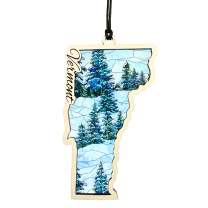 Vermont Winter Suncatcher – 5” Handcrafted Window Decor