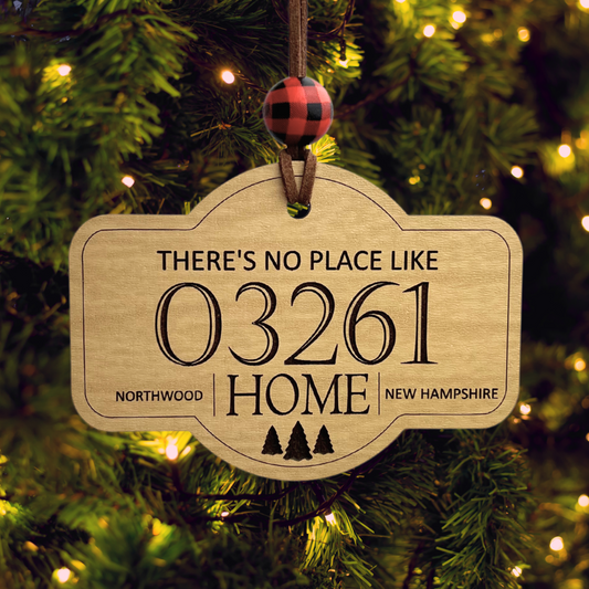"There's No Place Like Home" Zip Code Ornament (Customizable)